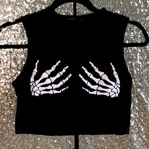 Skeleton hands crop top☠️